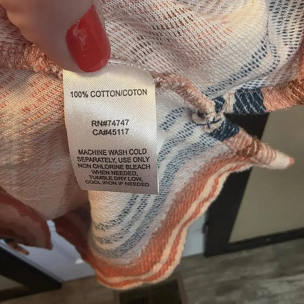 Naturale Reflections Women's Striped Cotton Hoodie Sweatshirt Large NWOT - Picture 3 of 8